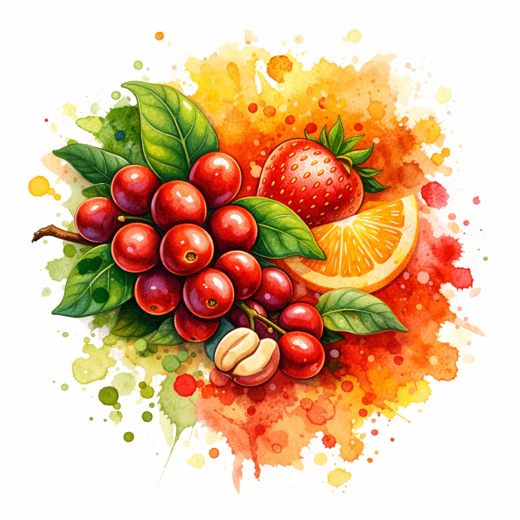 Vibrant fruit and coffee still life